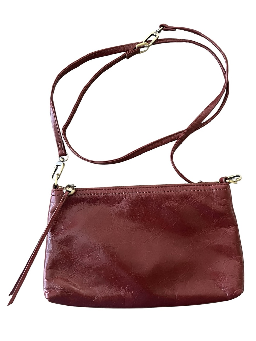 HOBO Burgundy Red Leather Crossbody Wristlet Convertible Bag